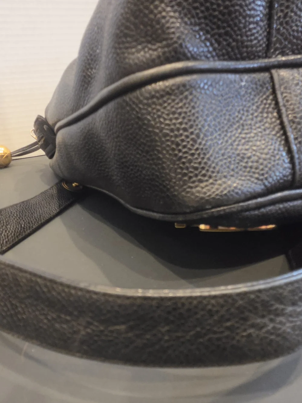 Chanel Black Leather Chain-Handle Shoulder Bag